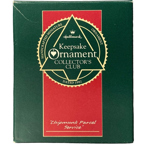 🎄 Hallmark Ornament “Chipmunk Parcel Service” Miniature 1992 Vintage - Picture 2 of 6